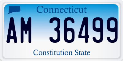 CT license plate AM36499