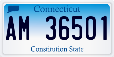 CT license plate AM36501