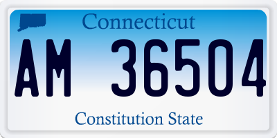 CT license plate AM36504