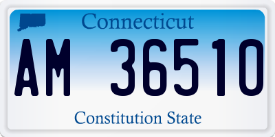 CT license plate AM36510