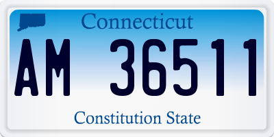 CT license plate AM36511