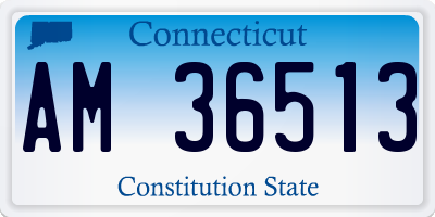 CT license plate AM36513