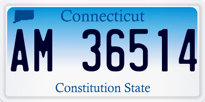 CT license plate AM36514