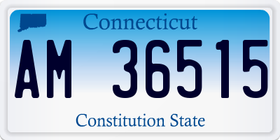 CT license plate AM36515