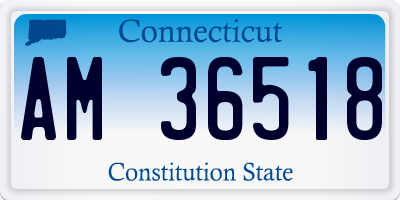 CT license plate AM36518