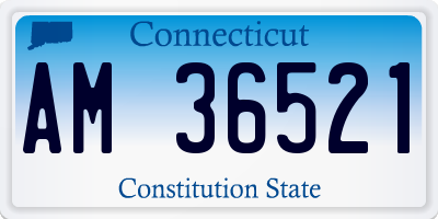 CT license plate AM36521