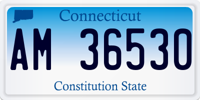 CT license plate AM36530