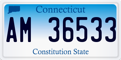 CT license plate AM36533