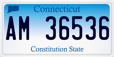 CT license plate AM36536