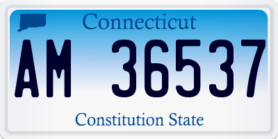 CT license plate AM36537