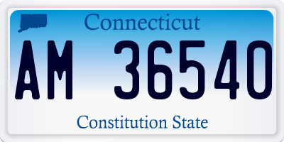 CT license plate AM36540