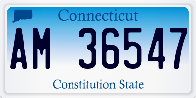 CT license plate AM36547