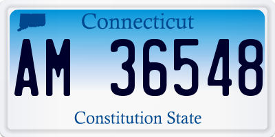 CT license plate AM36548