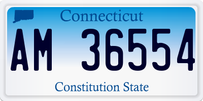 CT license plate AM36554