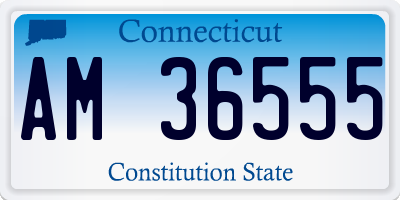 CT license plate AM36555