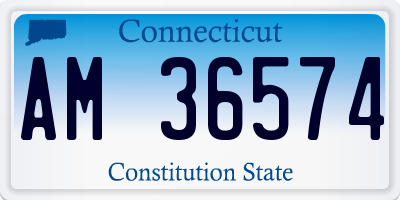 CT license plate AM36574
