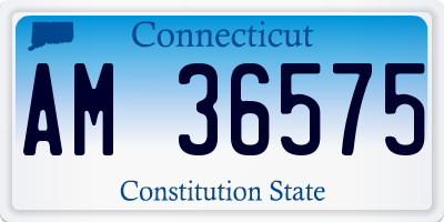 CT license plate AM36575