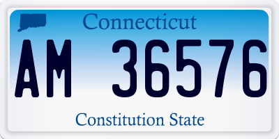 CT license plate AM36576