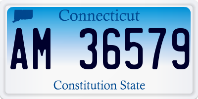 CT license plate AM36579