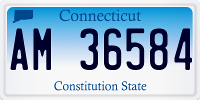 CT license plate AM36584