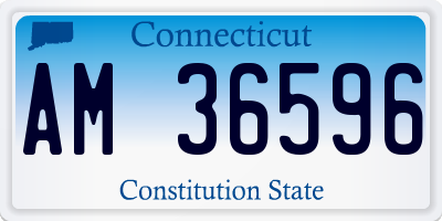 CT license plate AM36596