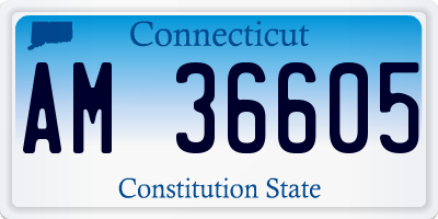 CT license plate AM36605