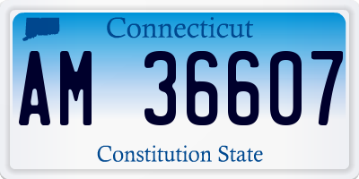 CT license plate AM36607