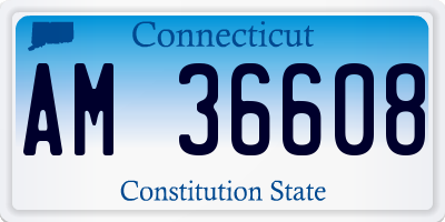 CT license plate AM36608