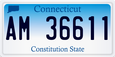 CT license plate AM36611