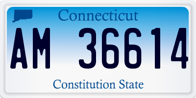 CT license plate AM36614