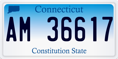 CT license plate AM36617