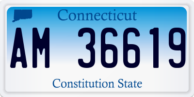CT license plate AM36619