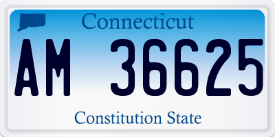 CT license plate AM36625