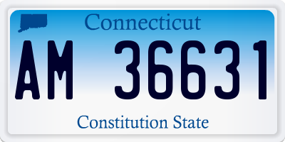 CT license plate AM36631