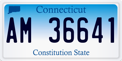 CT license plate AM36641