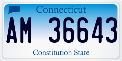 CT license plate AM36643