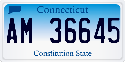 CT license plate AM36645