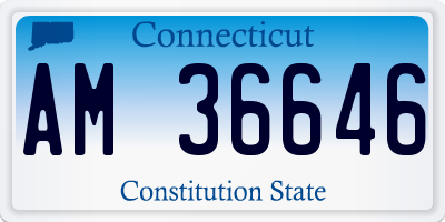 CT license plate AM36646