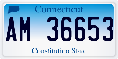 CT license plate AM36653