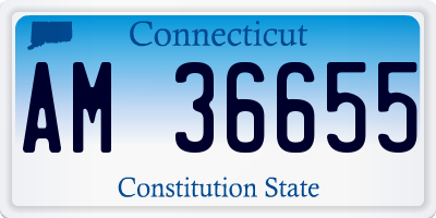 CT license plate AM36655