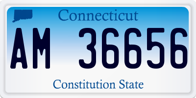CT license plate AM36656
