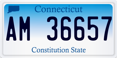 CT license plate AM36657