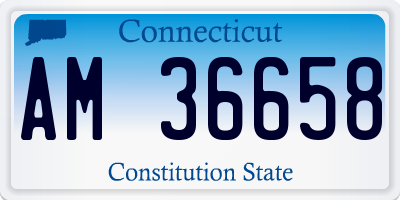 CT license plate AM36658