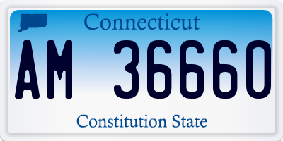 CT license plate AM36660
