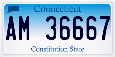CT license plate AM36667