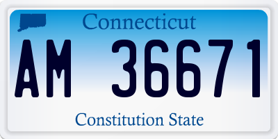 CT license plate AM36671