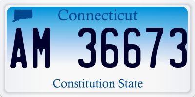 CT license plate AM36673