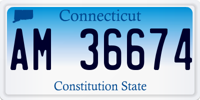 CT license plate AM36674
