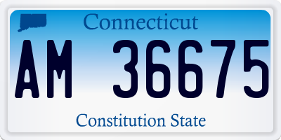 CT license plate AM36675
