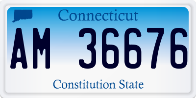 CT license plate AM36676
